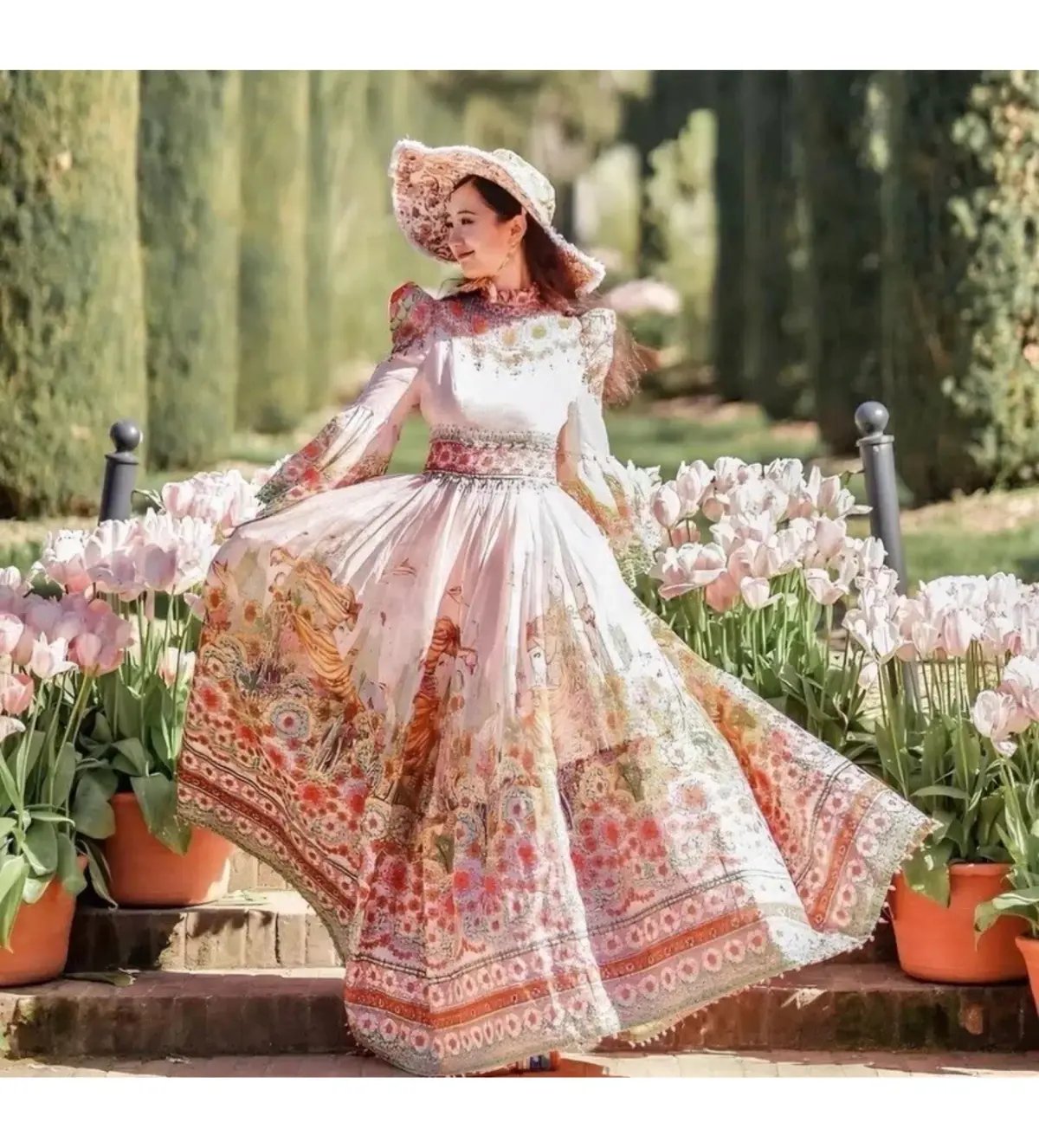 Zimmermann Kaleidoscope Bell Sleeve Gown Multi Floral Size 3 AU 14 photo 2