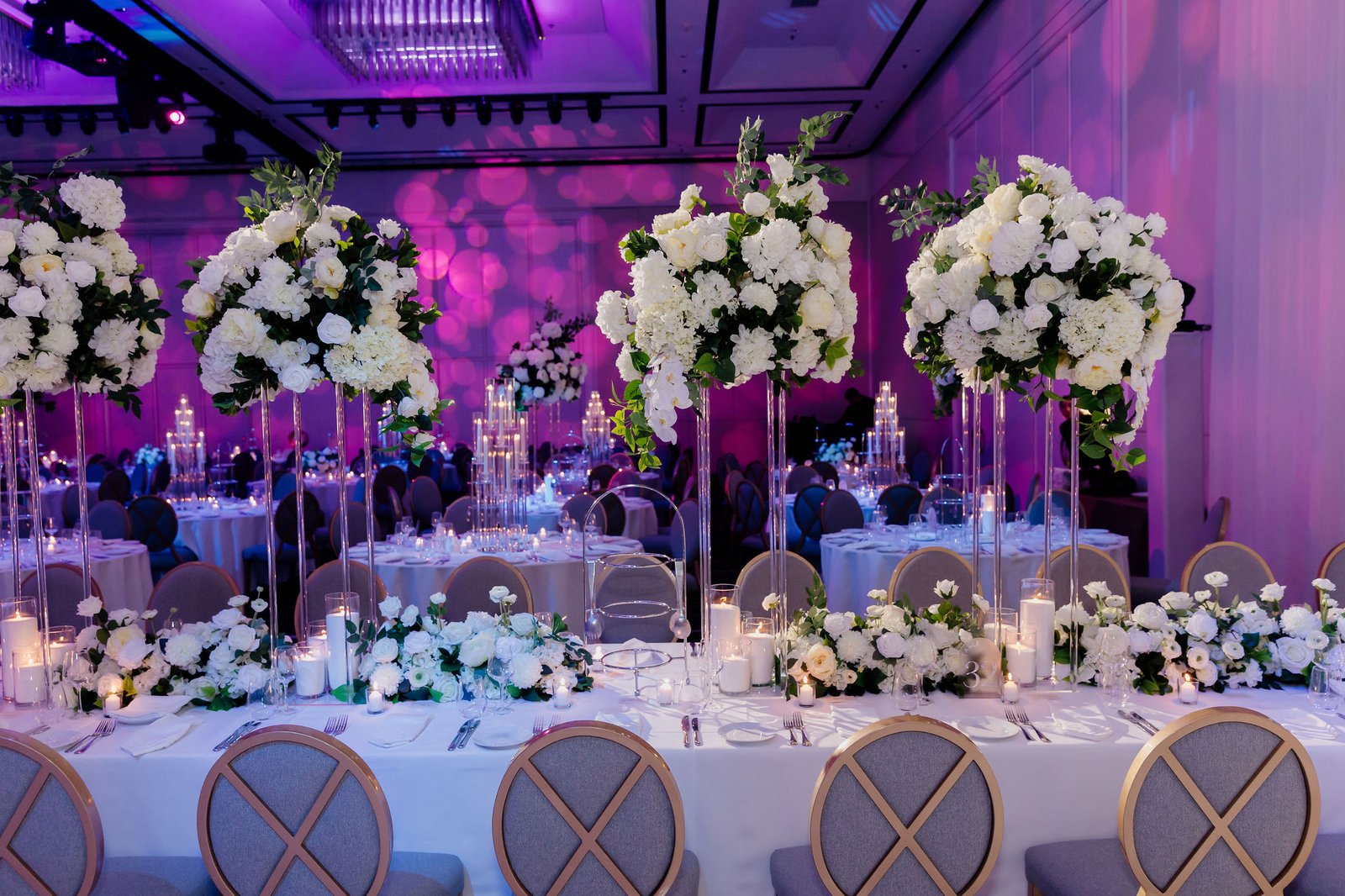 Large Elongated Faux Floral Centrepieces in Custom Colour Palette photo 3