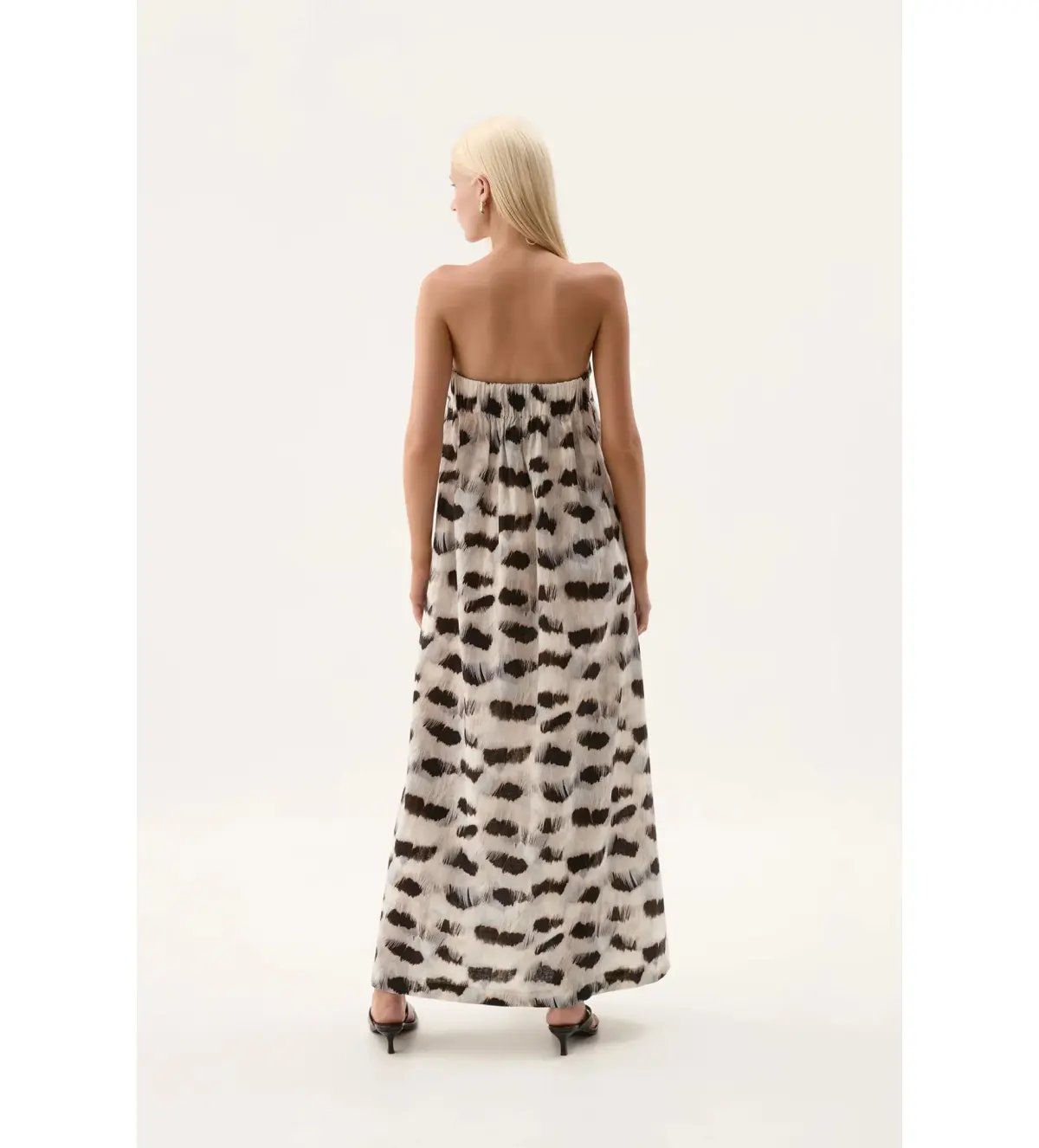 Aje Airlie Strapless Maxi Dress Light Plume Size 10/M photo 3