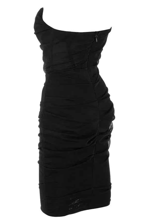 House of CB Leila Mesh Strapless Corset Mini Dress Black Size 8 photo 5