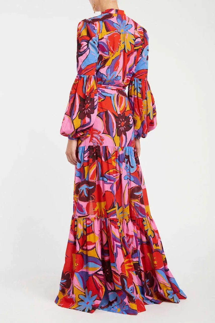 Rebecca Vallance Positano Kaftan Dress Multi Size 10 photo 2
