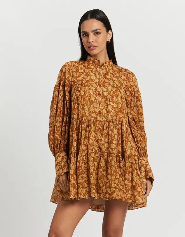 Shona Joy Arizona Tiered Mini Dress Print Size 14 photo 2