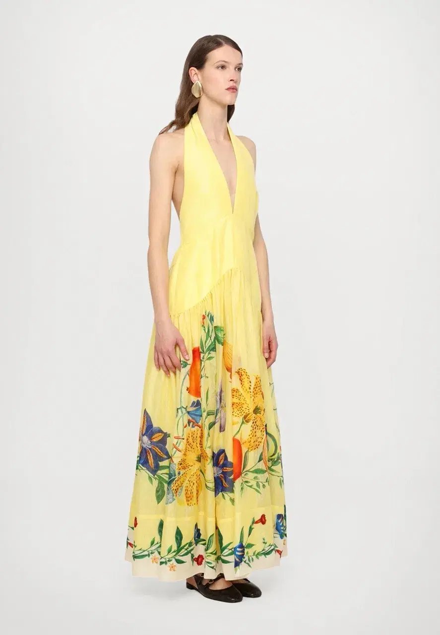 ALEMAIS Dahlia Halter Gown Yellow Size 10 AU photo 13