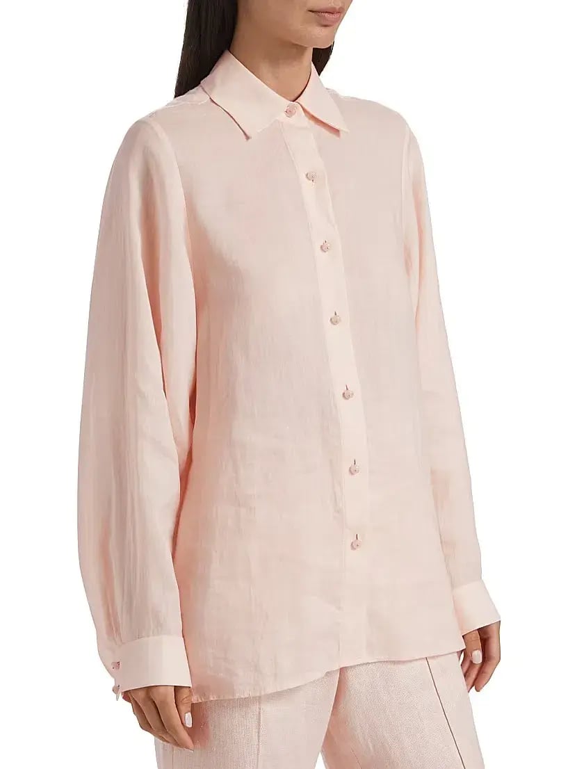 Zimmermann Crush Oversized Button Front Shirt Pink Size AU 12 photo 3