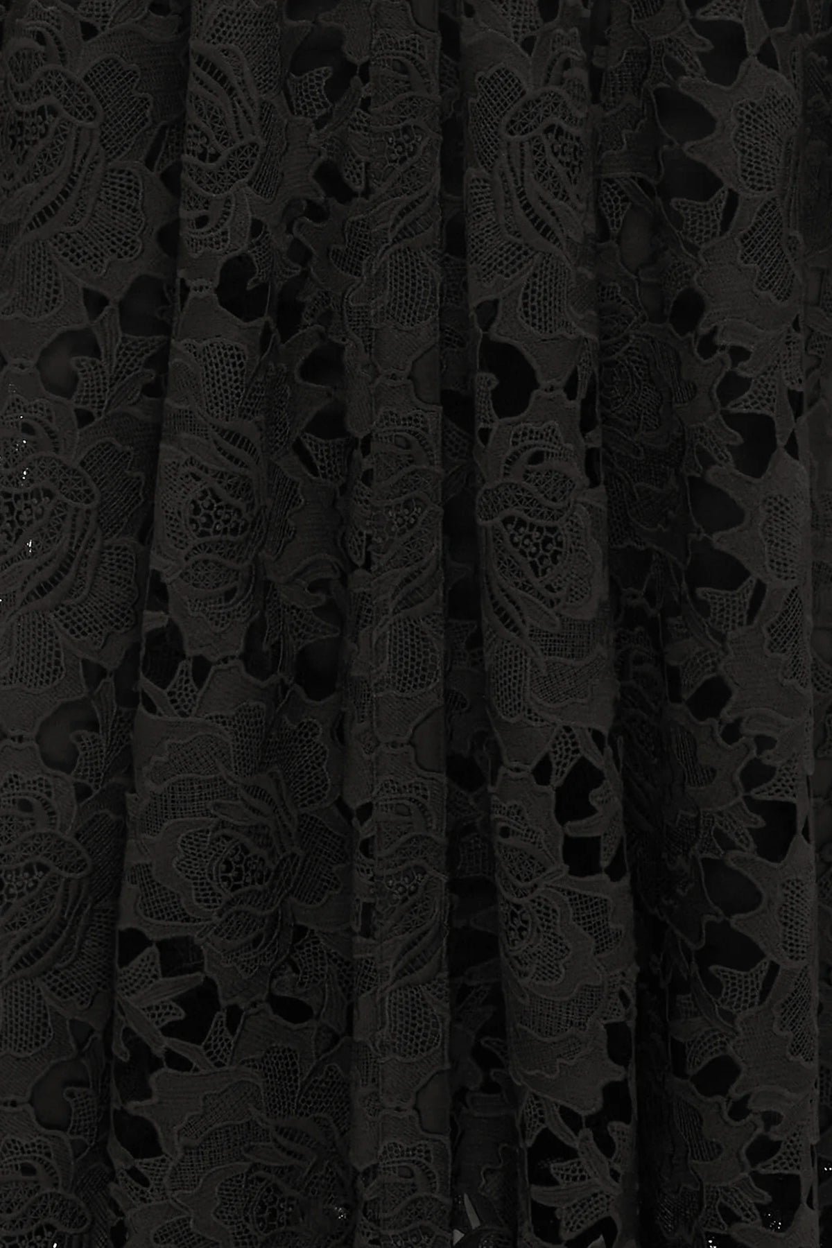LEO LIN ALIYAH LACE BUTTERFLY SLEEVE MIDI DRESS - EBONY photo 6