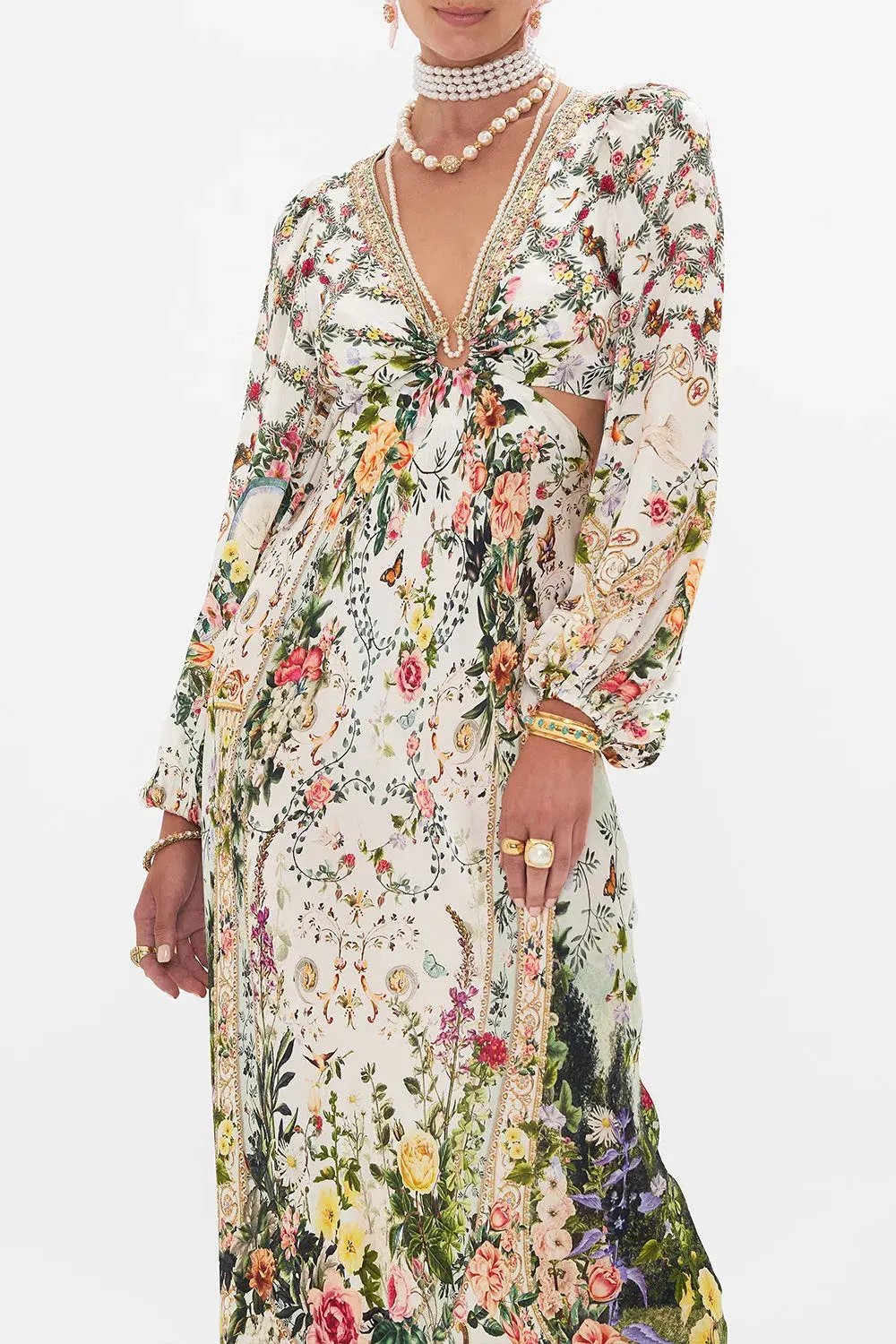 Camilla Renaissance Romance U-Ring Cut Out Dress Size 8 and Small Canvas Clutch photo 7