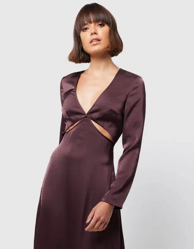 Mossman The Colossal Midi Dress Dark Cherry Size 6 photo 2