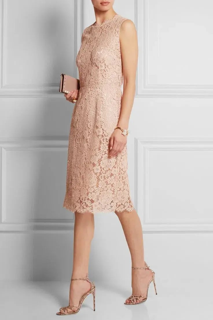 Dolce & Gabbana Floral Lace Sleeveless Dress Pink Size 6 photo 2