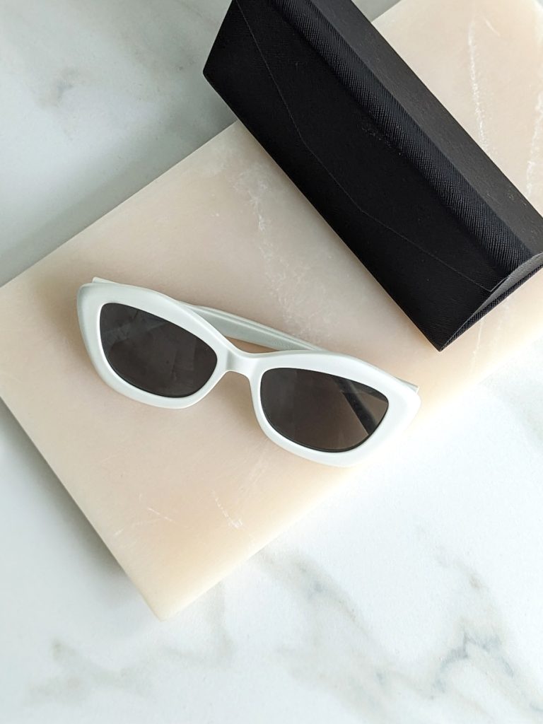 Saint Laurent Vintage Style Cat Eye Sunglasses Ivory photo 3