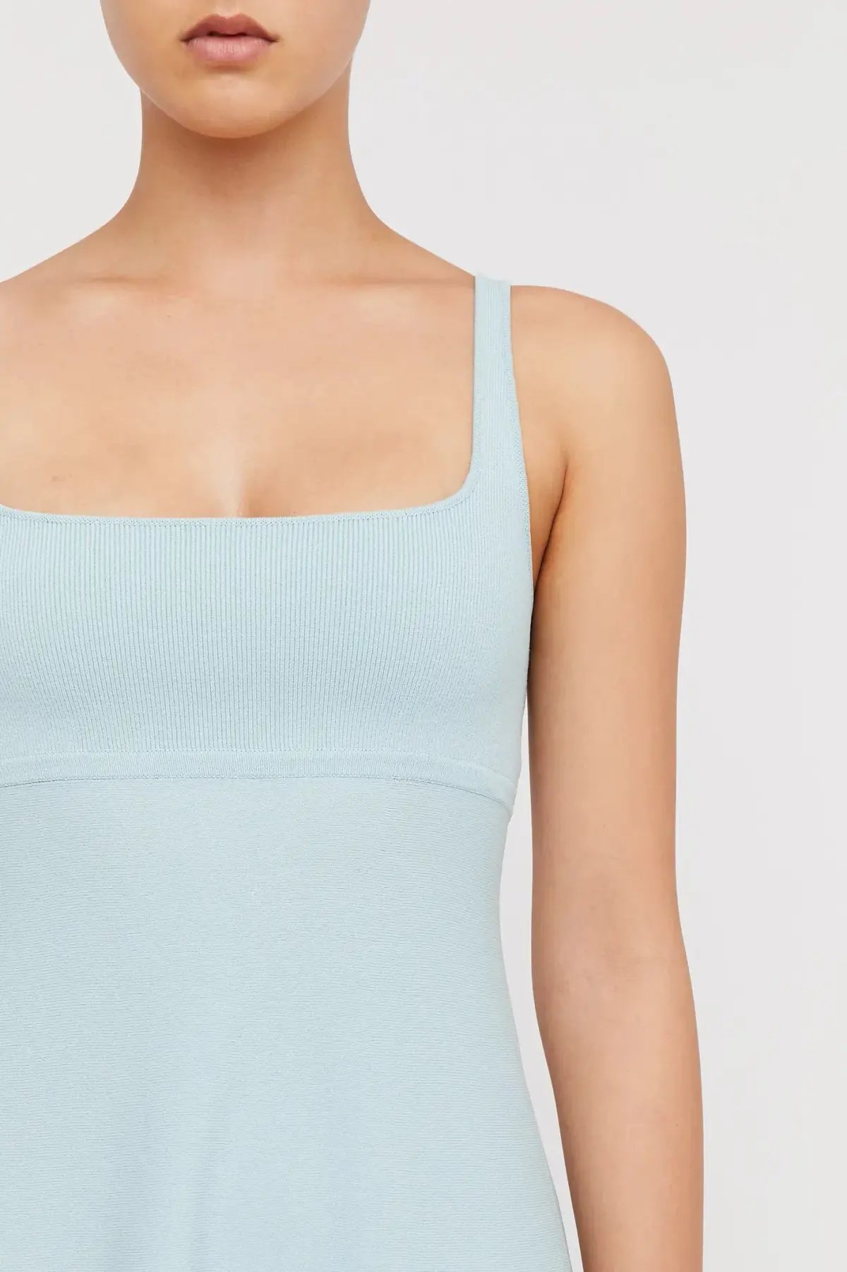 Scanlan Theodore Crepe Knit Square Neck Dress Blue Size M/ AU 10 photo 4