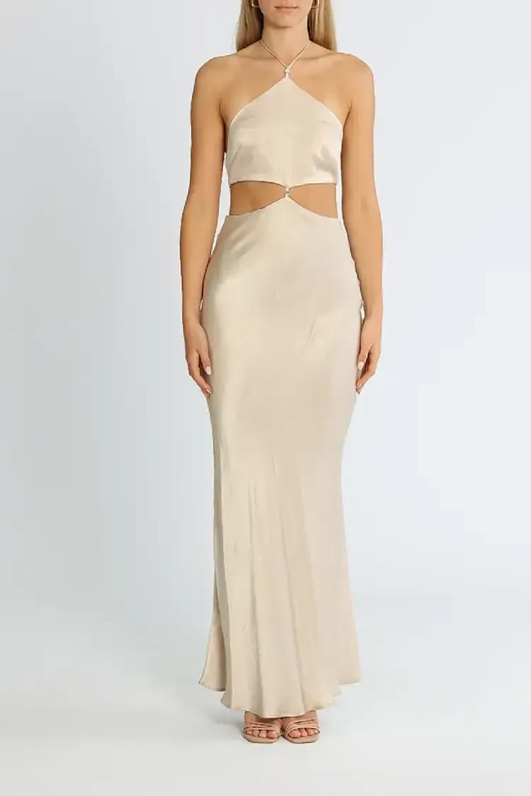 Bec and Bridge Kara Maxi Dress in Sand Size 14 photo 3