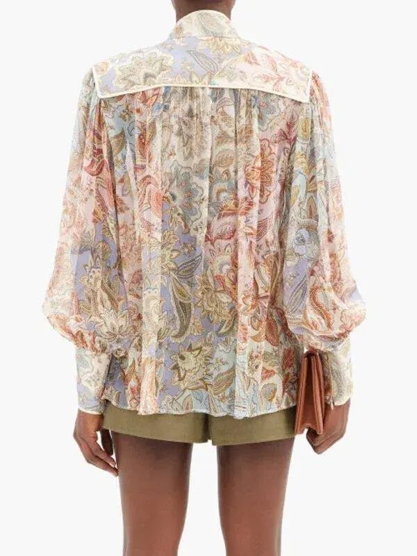 Zimmermann Lucky Bound Blouse Floral Size 8 photo 3