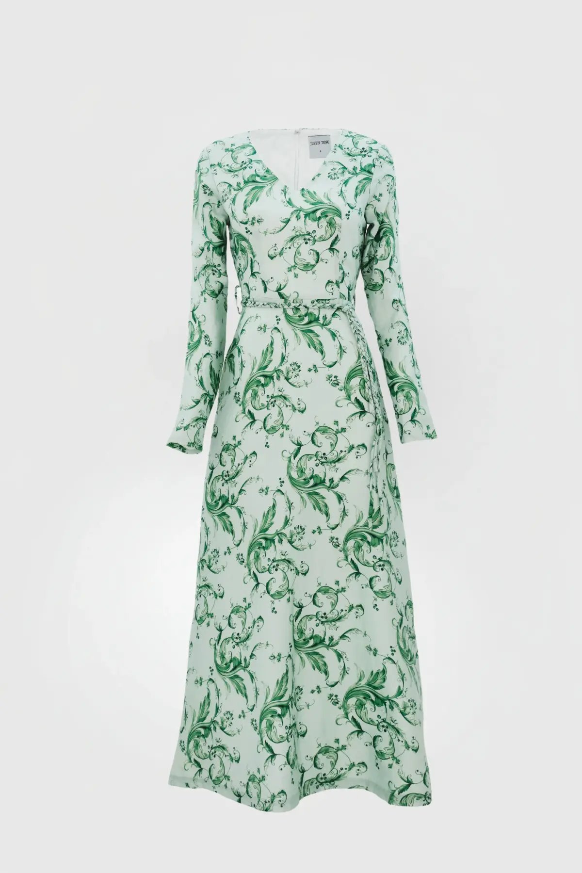Justin Tong Eleanor Maxi Dress Green Size 8 photo 7
