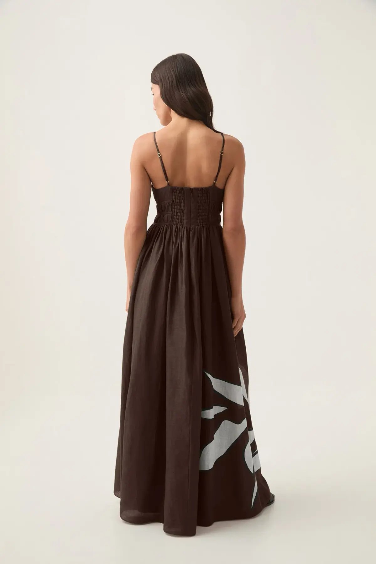 Aje Planetary Maxi Dress Abstract Fern Carob Size 8 photo 3