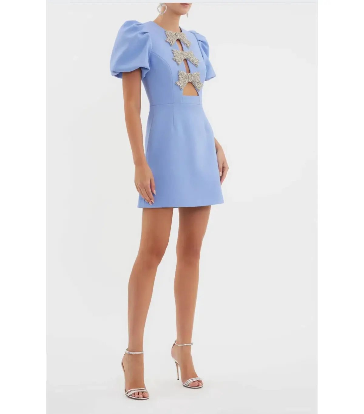 Rebecca Valliance Juliana Puff Sleeve Mini Dress Blue Size AU 12 photo 4