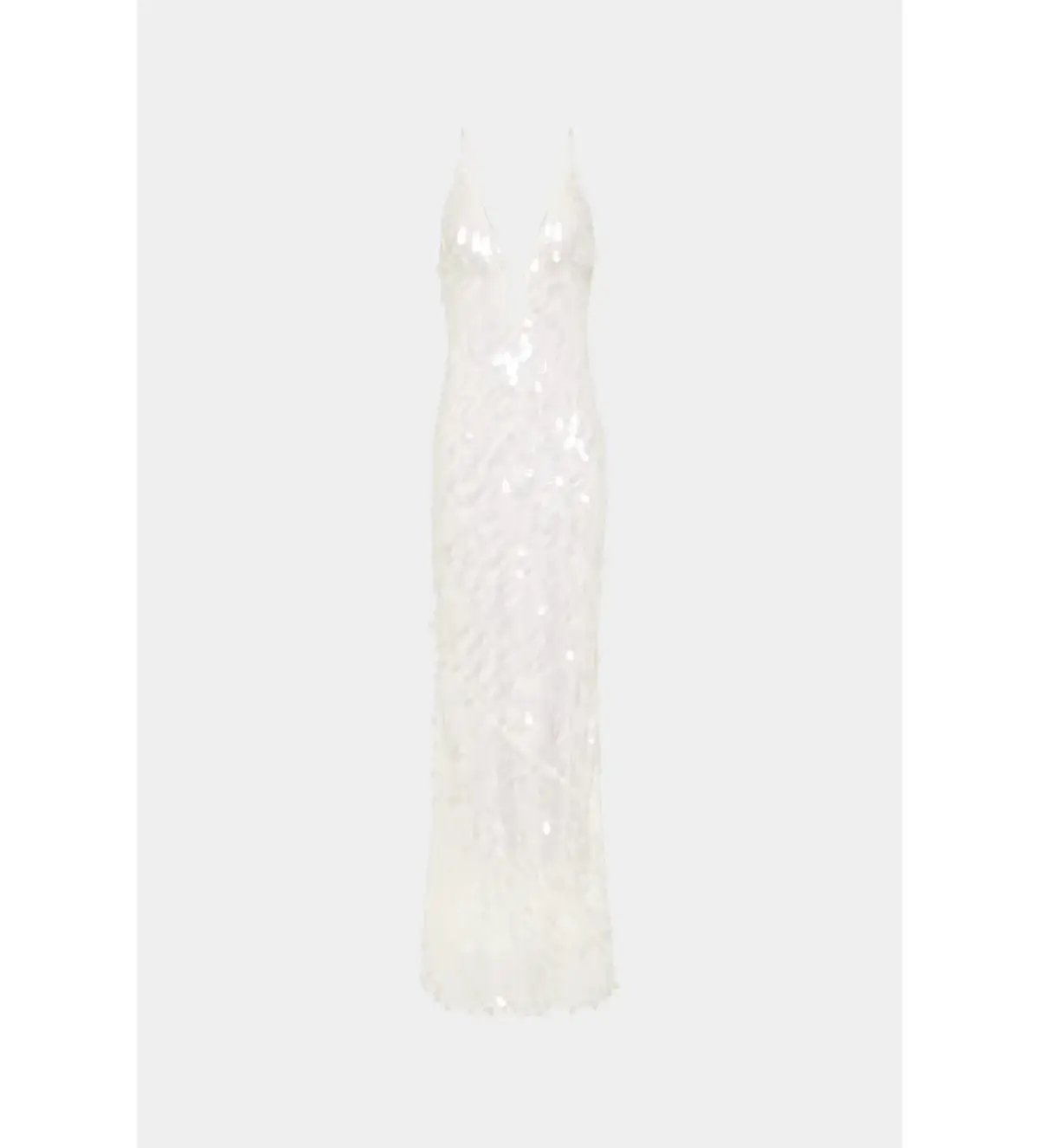Misha Sapphire Sequin Maxi Dress Ivory Size 10/M photo 5