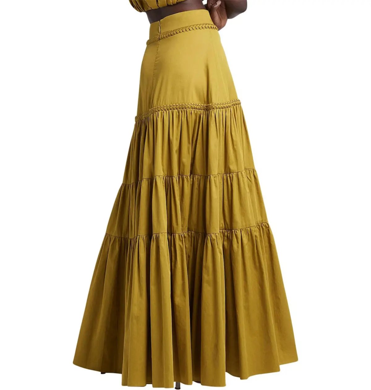 AJE Medina Casabianca Braided Tiered Skirt Yellow Size 16 photo 3