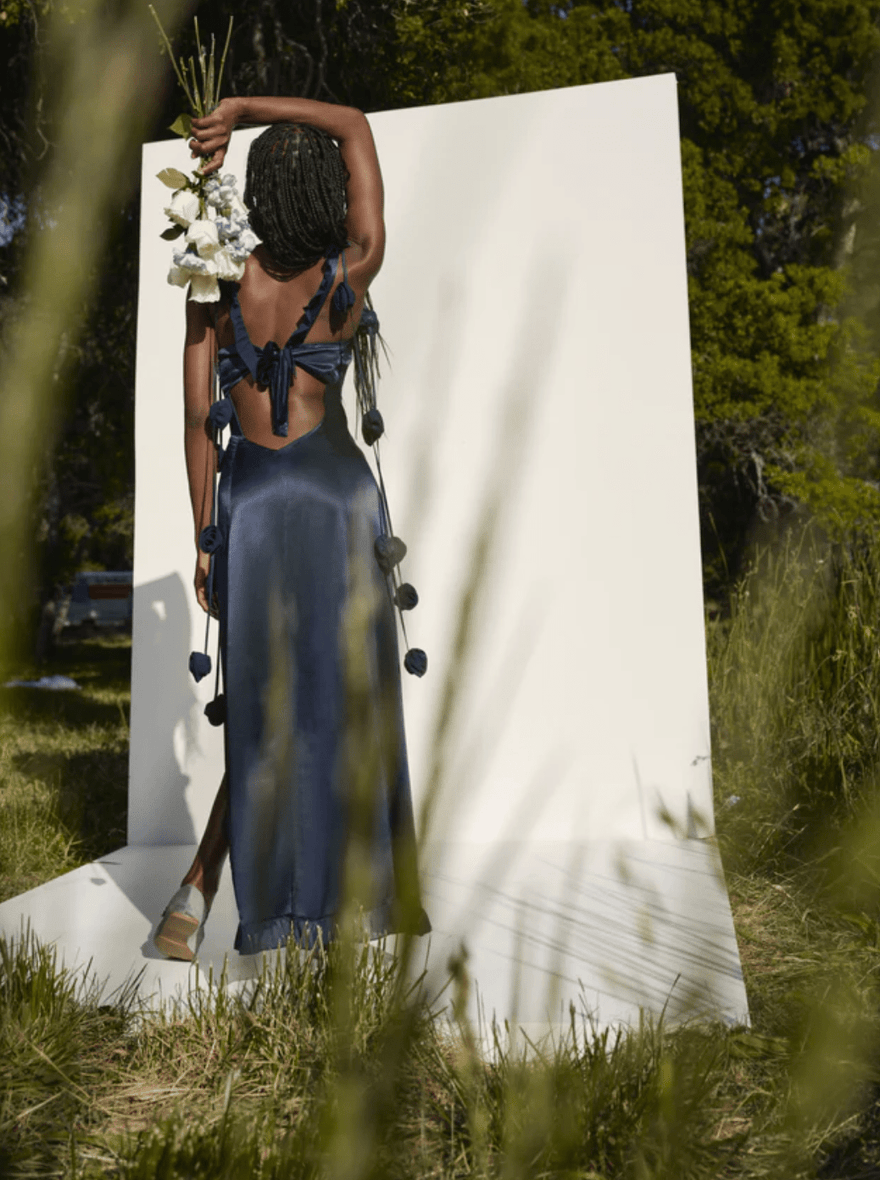 For Love and Lemons Akira Gown in Blue photo 3