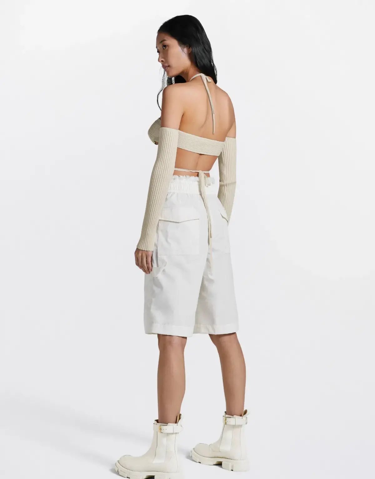 Dion Lee Spiral Rib Bralette Cream Size S/Au 8 photo 3