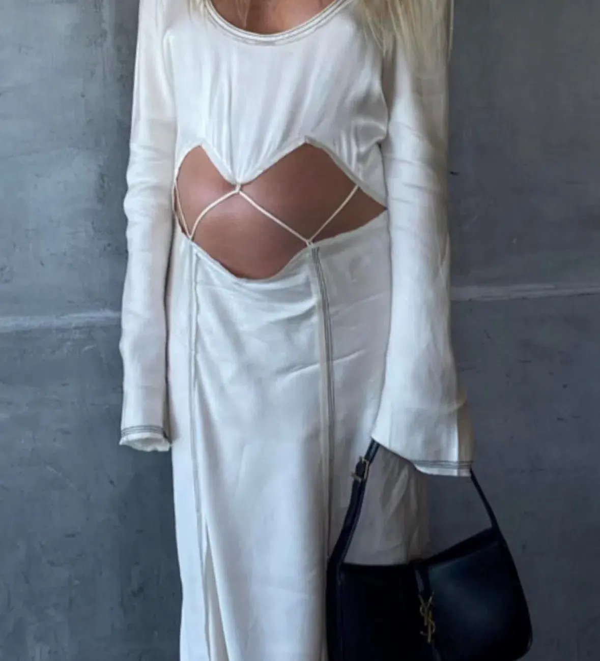 Bec & Bridge Naomi Long Sleeve Cut Out Dress in Ecru Size 8 photo 7
