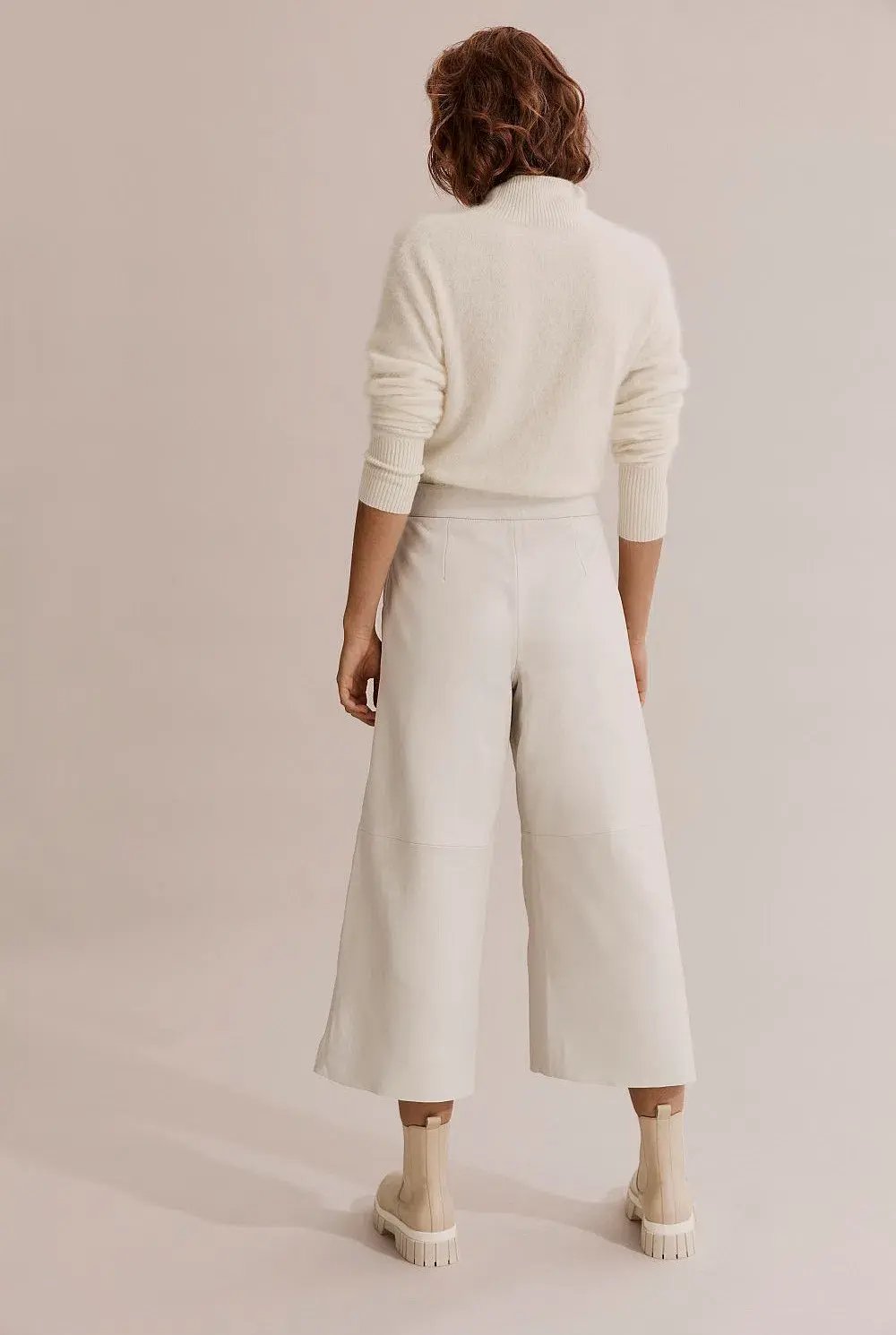 Country Road Luxurious White Leather Culotte Pants Size AU 10 photo 5