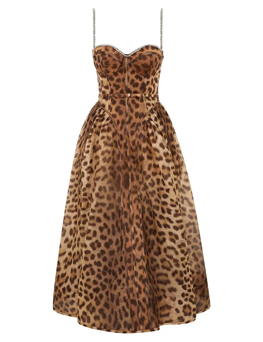 Zimmermann Crush Panelled Midi Dress Leopard 1 / AU 10 photo 5