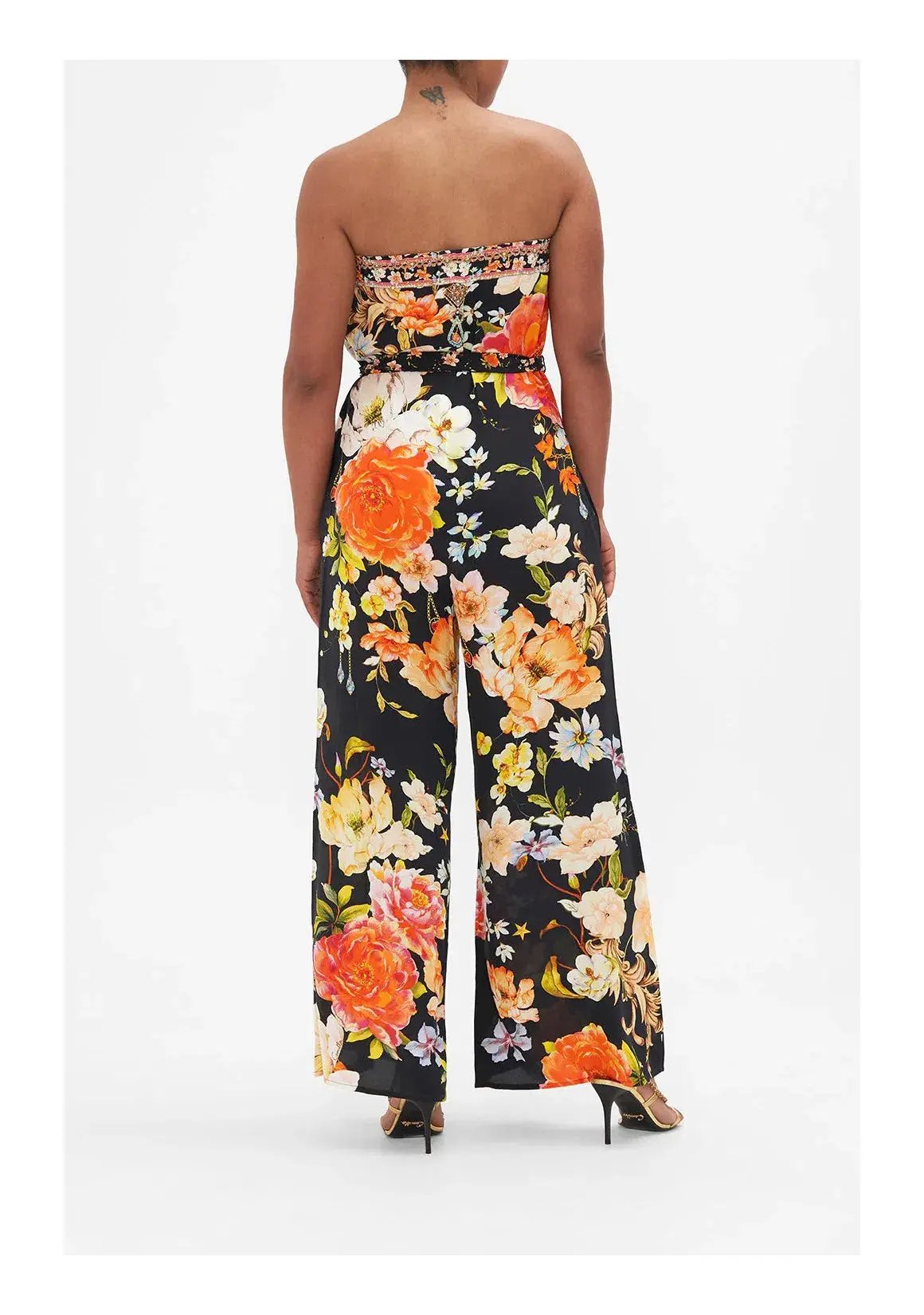 Camilla Secret History Tie Waist Strapless Jumpsuit Floral Size S/ AU 10 photo 5
