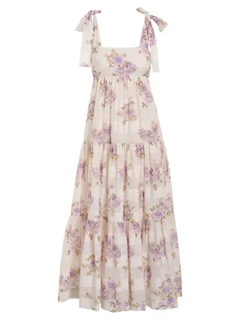 Zimmermann Rosa Striped Picnic Dress Lilac Rose Size 14 photo 2