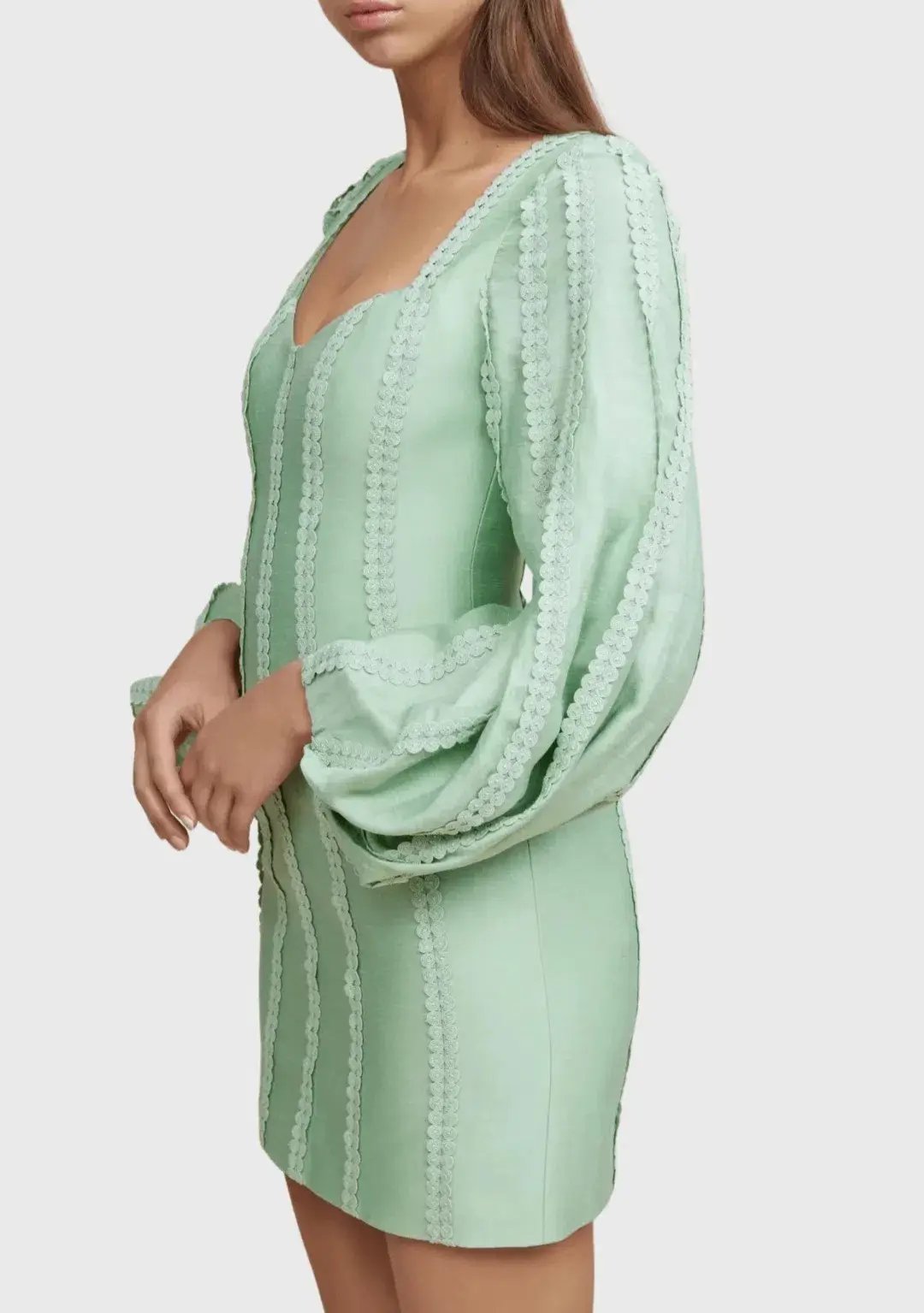 Acler Duxbury Long Sleeve Mini Dress Green Size 14 photo 3