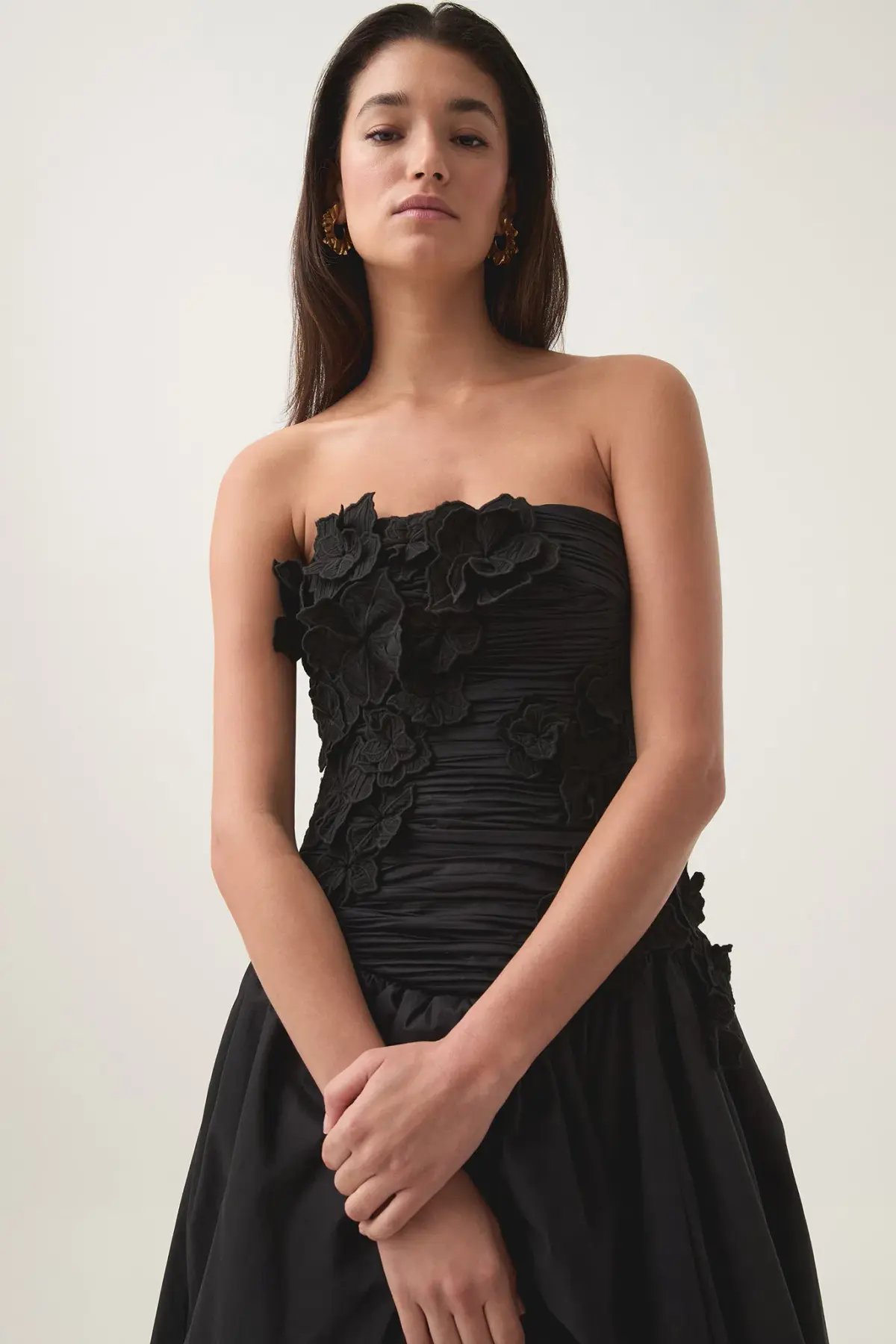 Aje Splendour Flower Gown in Black Size 6 photo 2