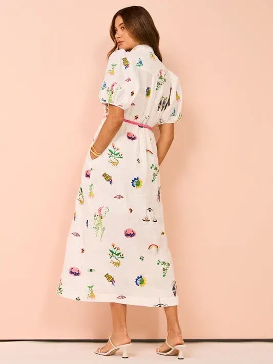 Alemais Atticus Embroidered Shirtdress Print Size 14 photo 2