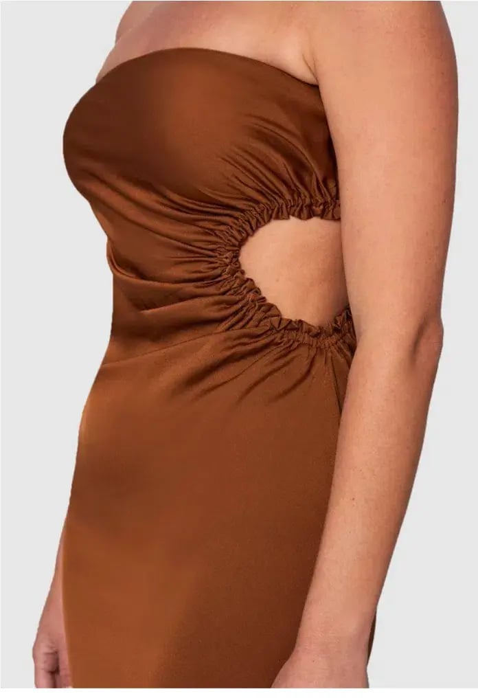 By Johnny Selena Strapless Dress Coffee Size 6 photo 2