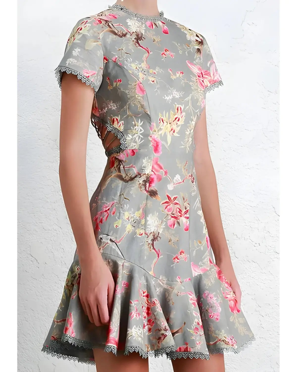 Zimmermann Merced Flutter Dress In Blue Floral Print Size 0P / AU 6 photo 2
