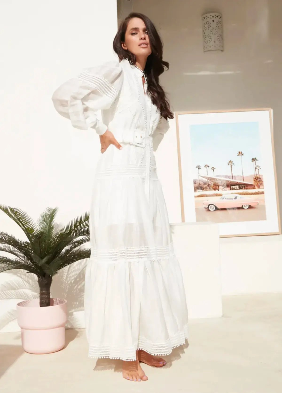 Mackenzie Mode Monarch Maxi Dress White Size 12 photo 2