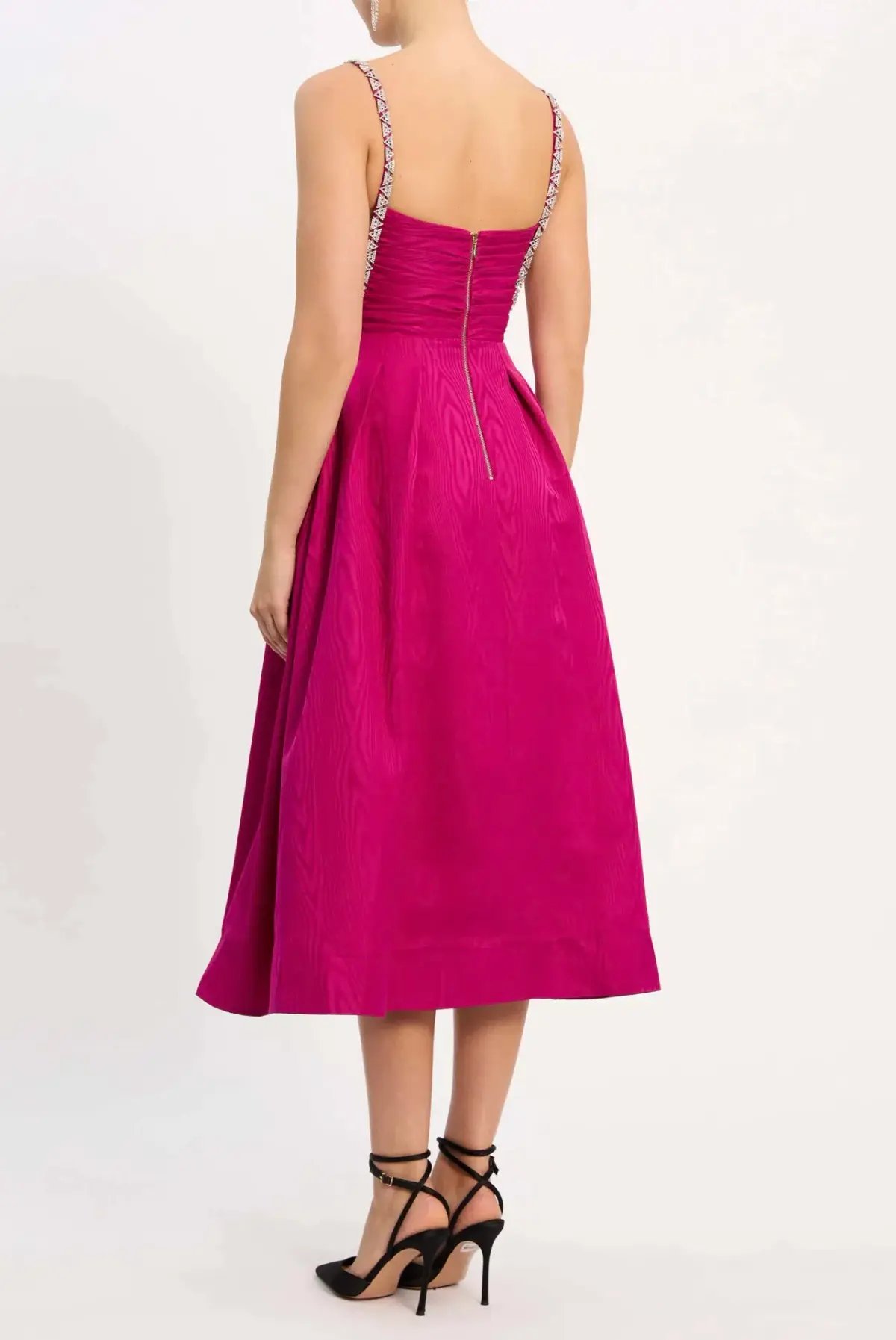Rebecca Vallance Cynthia Midi Dress Fuchsia Pink Size 14 photo 3