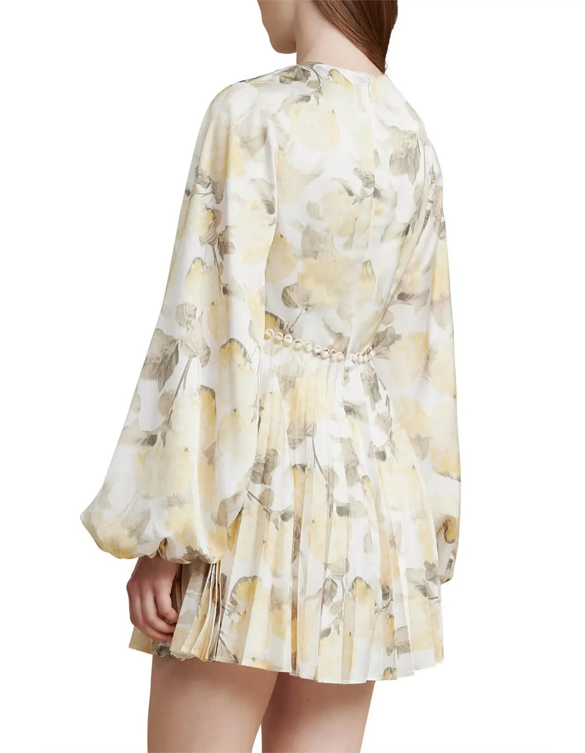 Acler Faris Pleated Floral Satin Mini Dress Print Size S/Au 8 photo 4