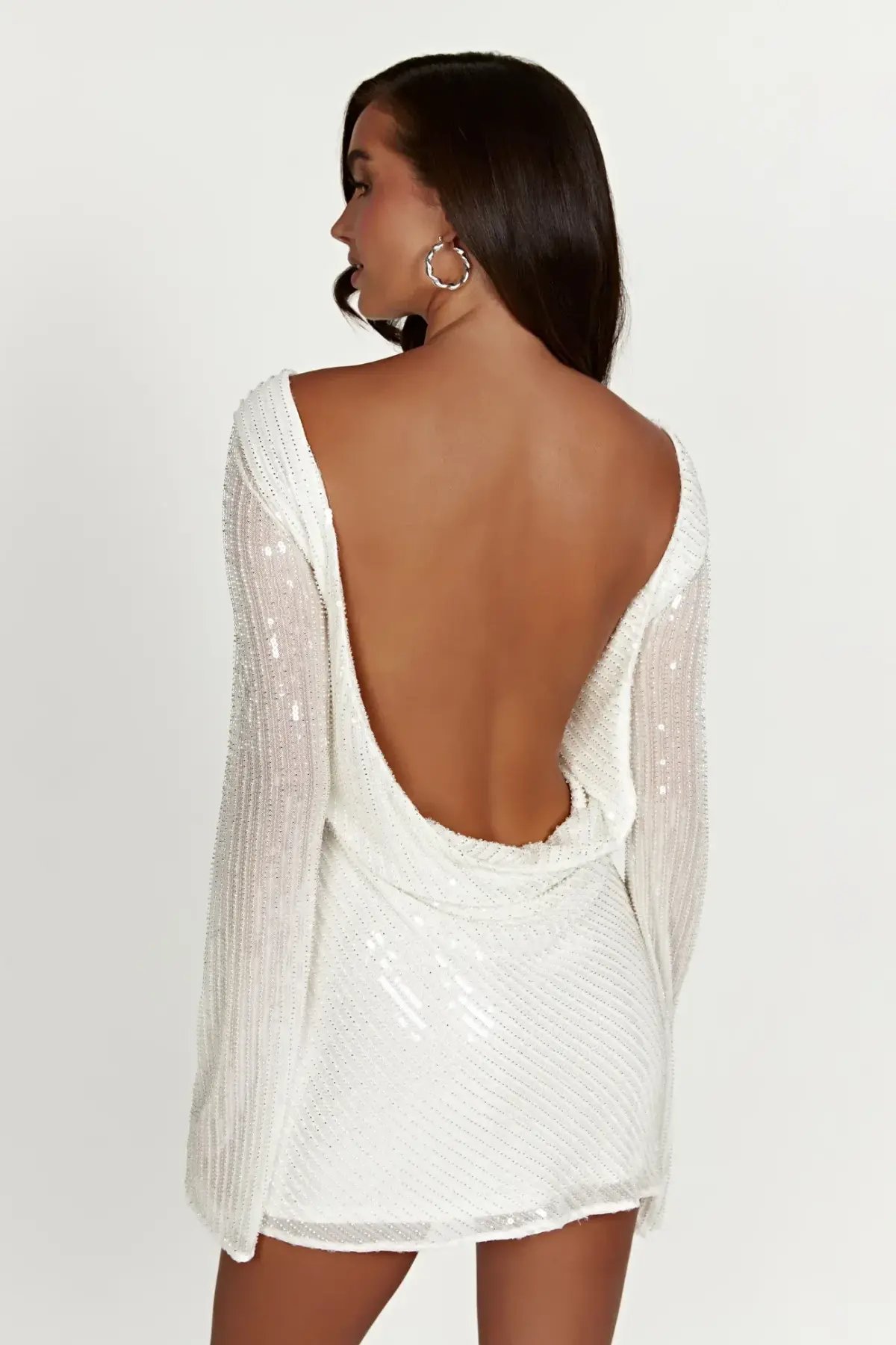 Meshki Nala White Sequin Mini Dress White Size 10 photo 2