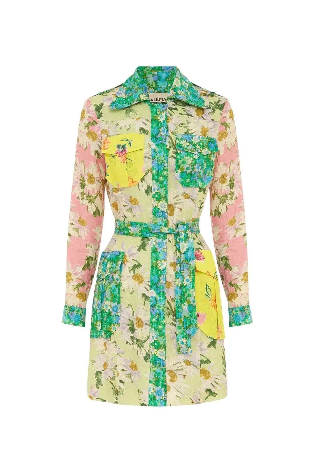 Alemais Kenzie Long Sleeve Shirt Dress Multi Size AU 6 photo 4