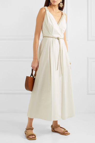 Nanushka - Lilith vegan leather-trimmed cotton-poplin maxi dress in White (size 8) NEVER WORN! photo 2