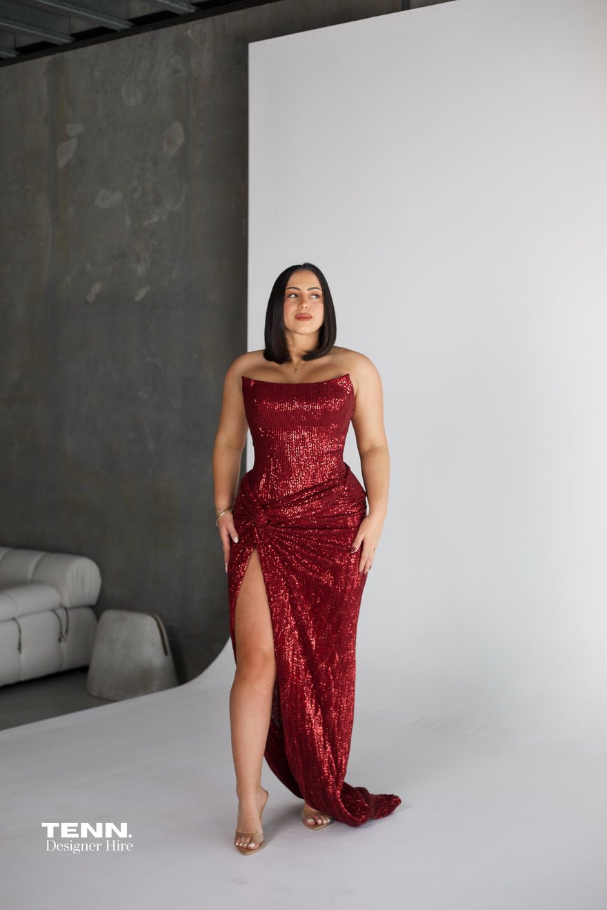 Lia Stublla Chanel Gown - Wine photo 4