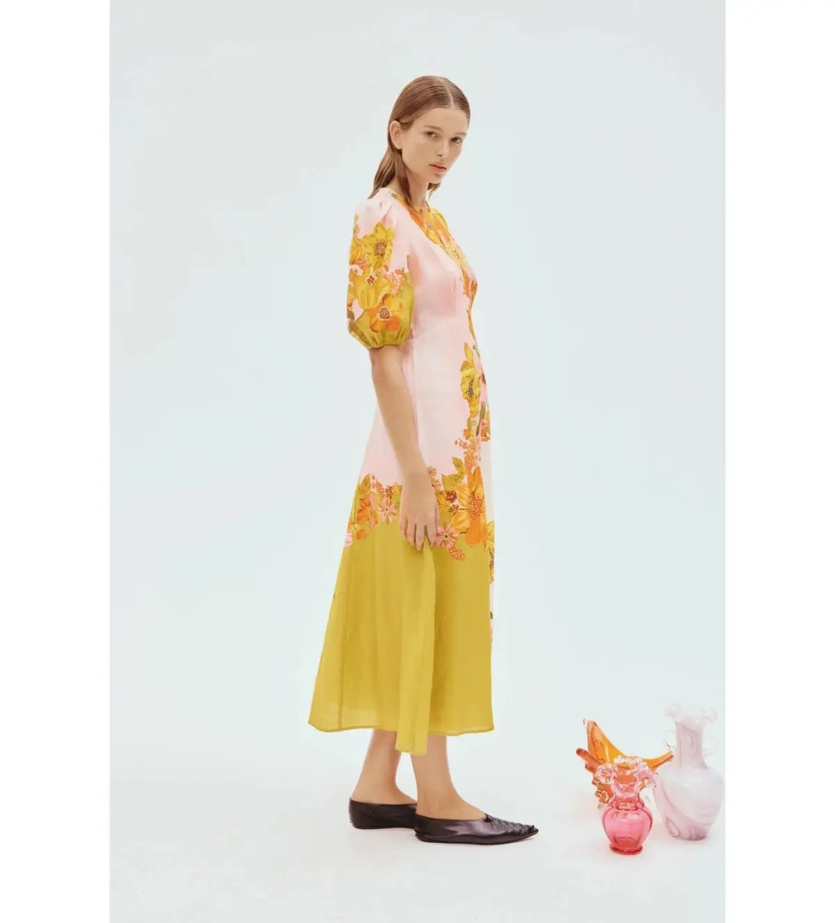 Alemais Silas Midi Dress Floral Size AU 10 photo 2