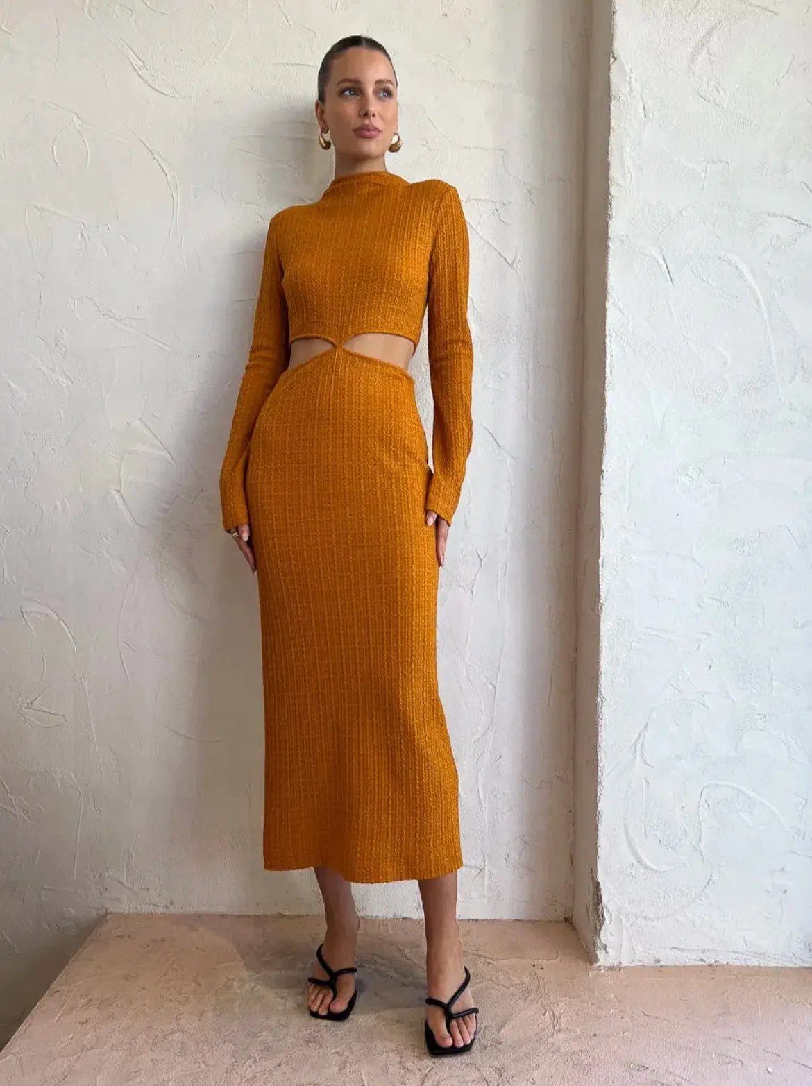 Camilla And Marc Nemesia Long Sleeve Dress in Burnt Orange Size 8 photo 2