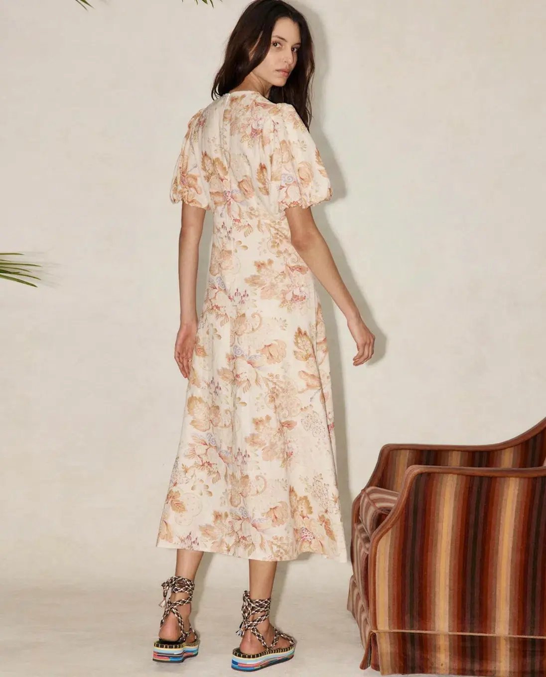 Alémais Philomena Midi Dress Print Size 12 photo 4