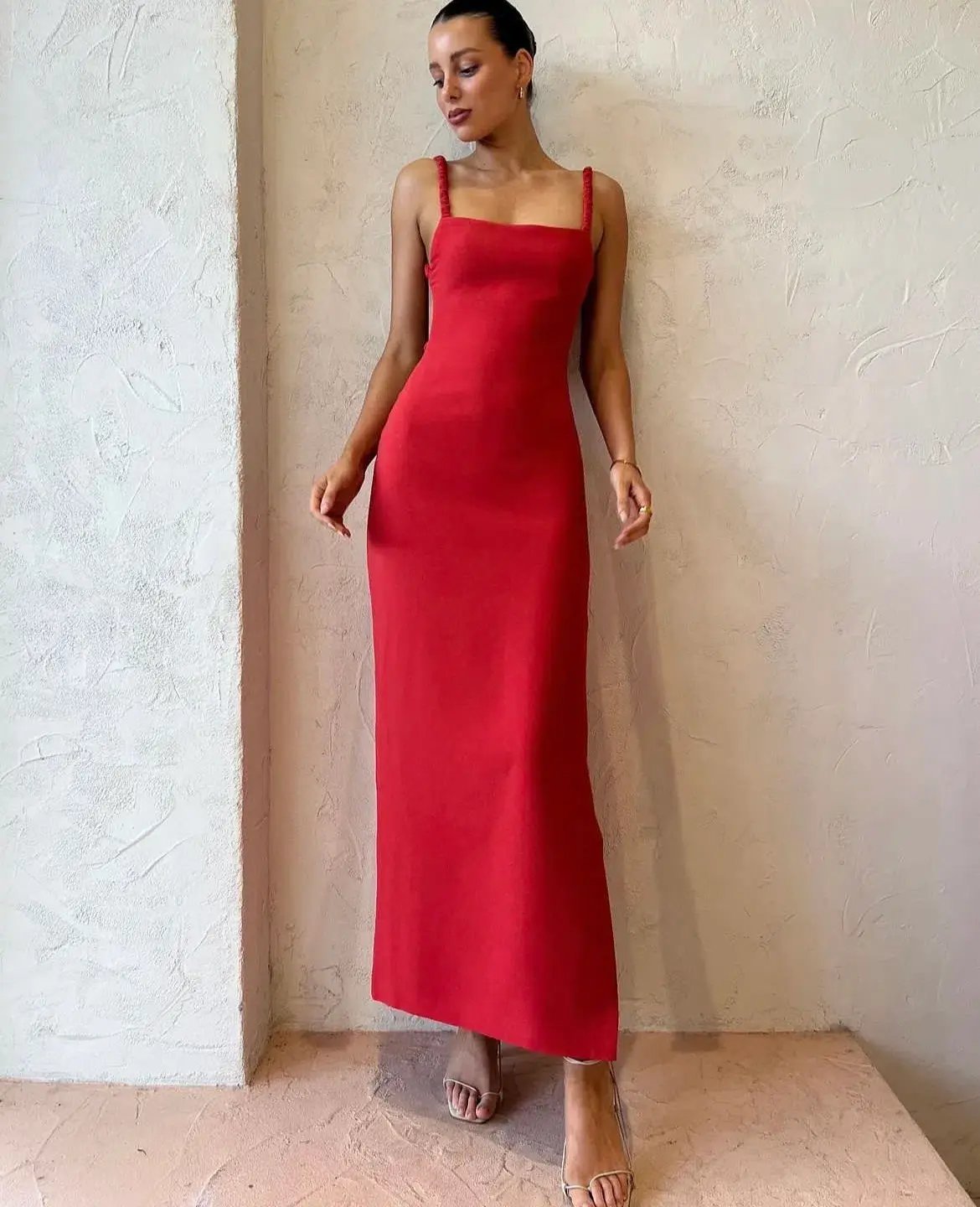Sir the Label Spoerri Backless Gown Red Size 8 photo 3