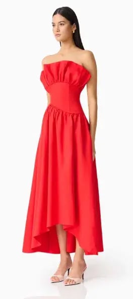 The Laurel Sleeveless Maxi Dress in Red photo 2