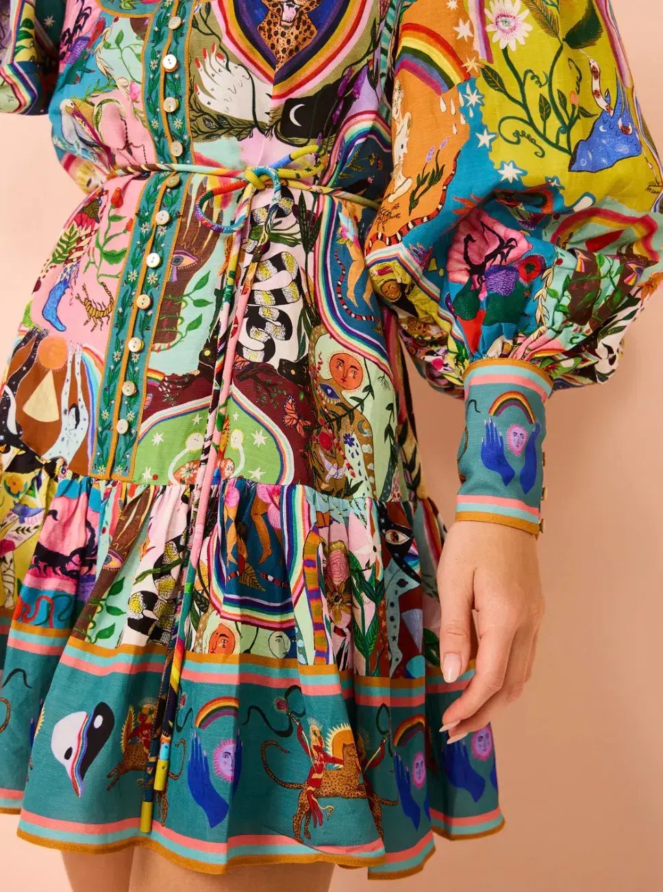 Alemais Evergreen Mini Dress Multi Size 12 photo 7