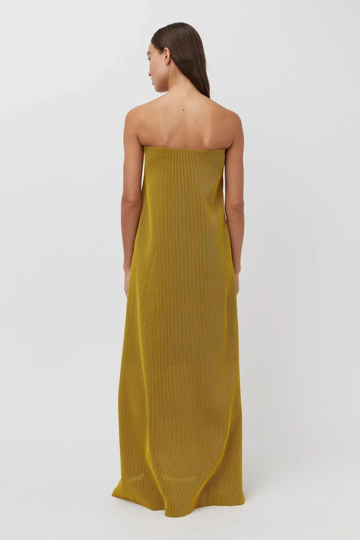 Camilla and Marc Izaro Maxi Dress Yellow Brown Size 10 photo 2