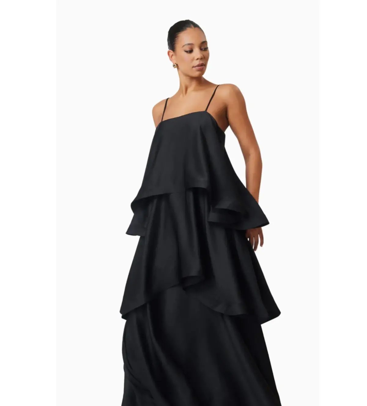 Elliatt Tilly Tiered Maxi Dress Black Size 10 photo 5