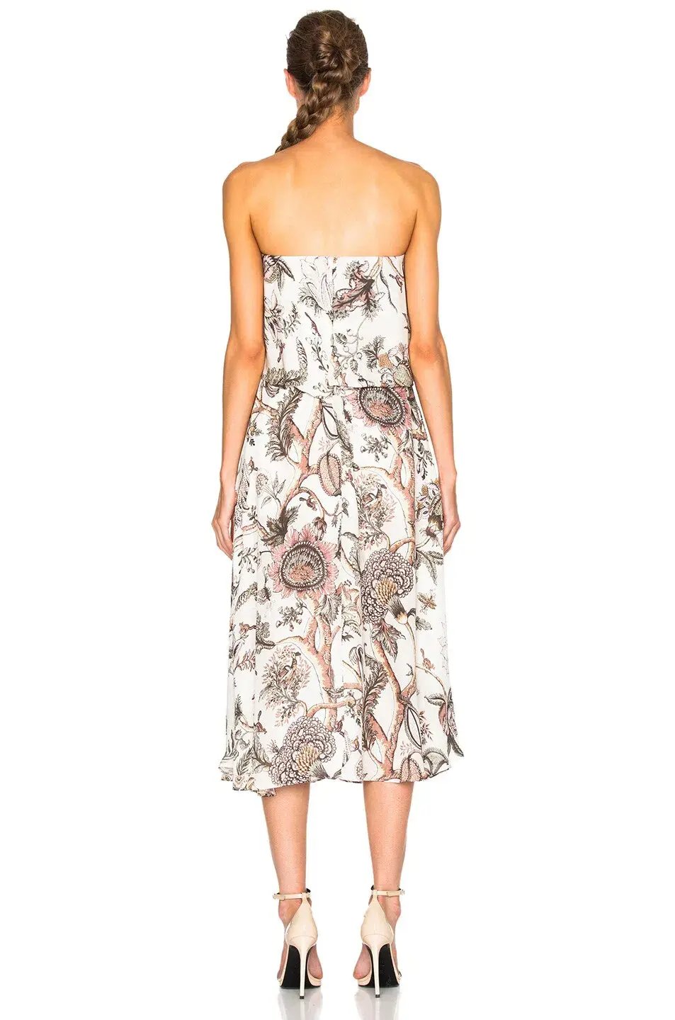 Zimmermann Karmic Flounce Strapless Cocktail Midi Dress Indienne Floral Print Size 6 photo 2