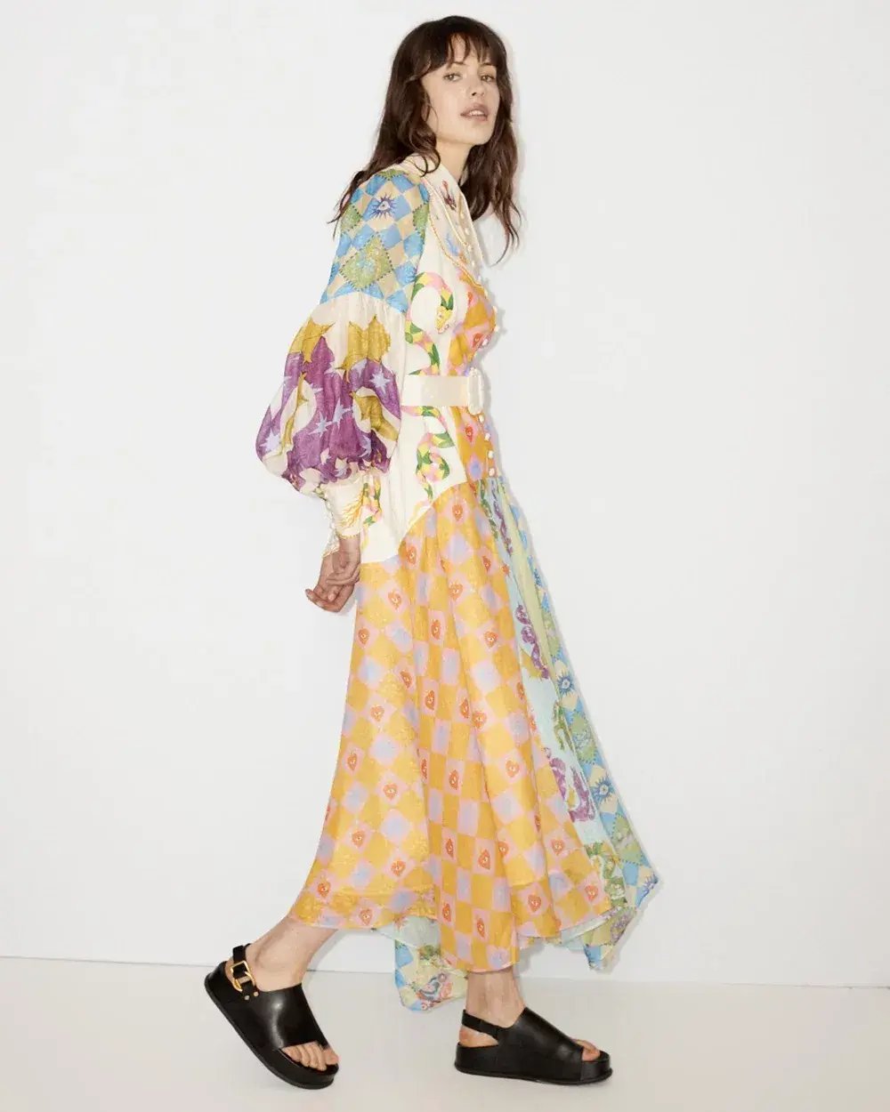 Alemais Lou Balloon Sleeve Shirt Dress Multi Size 10 photo 4